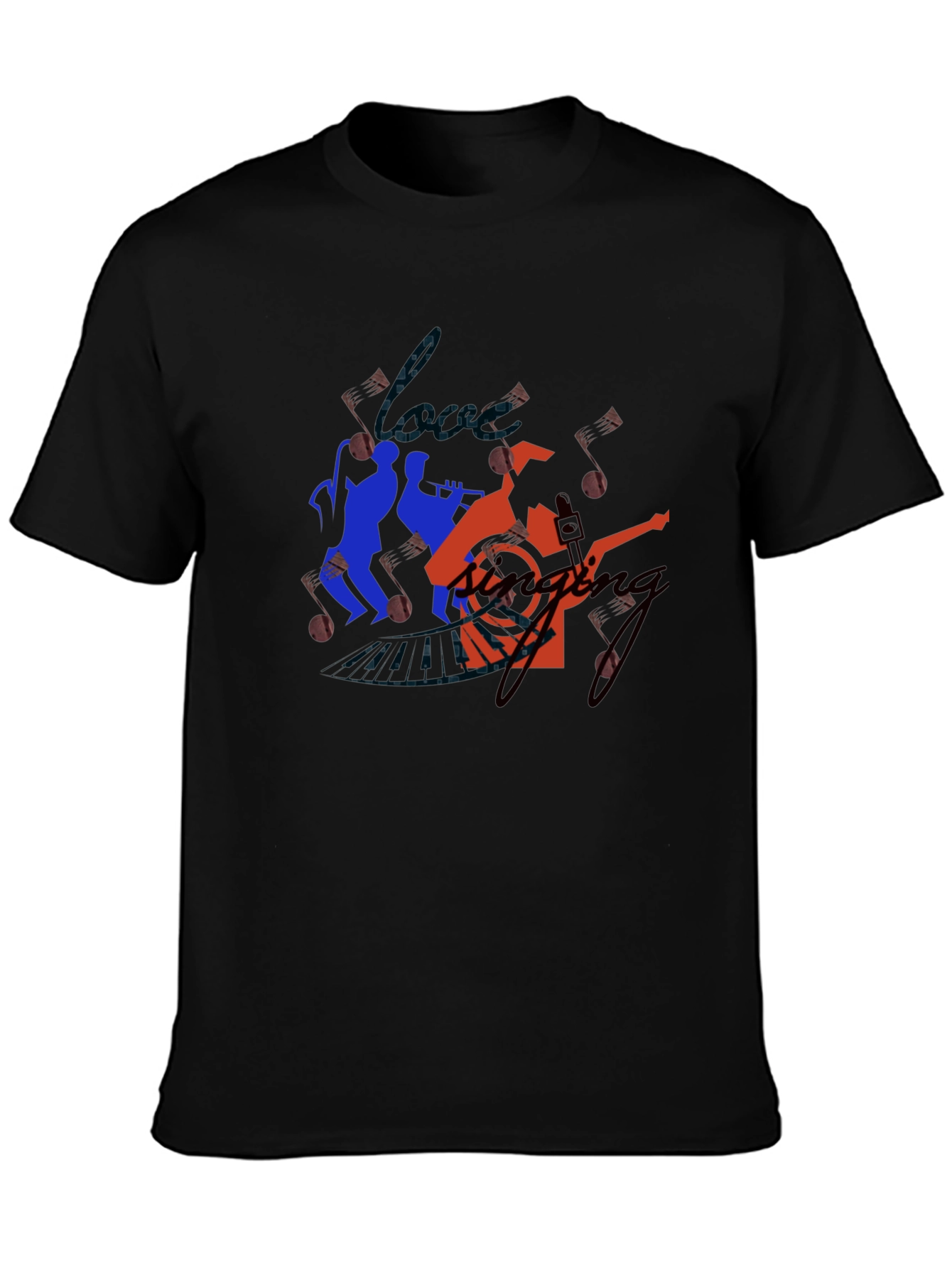 Jazz Band Graphic Tee - Black Cotton T-Shirt
