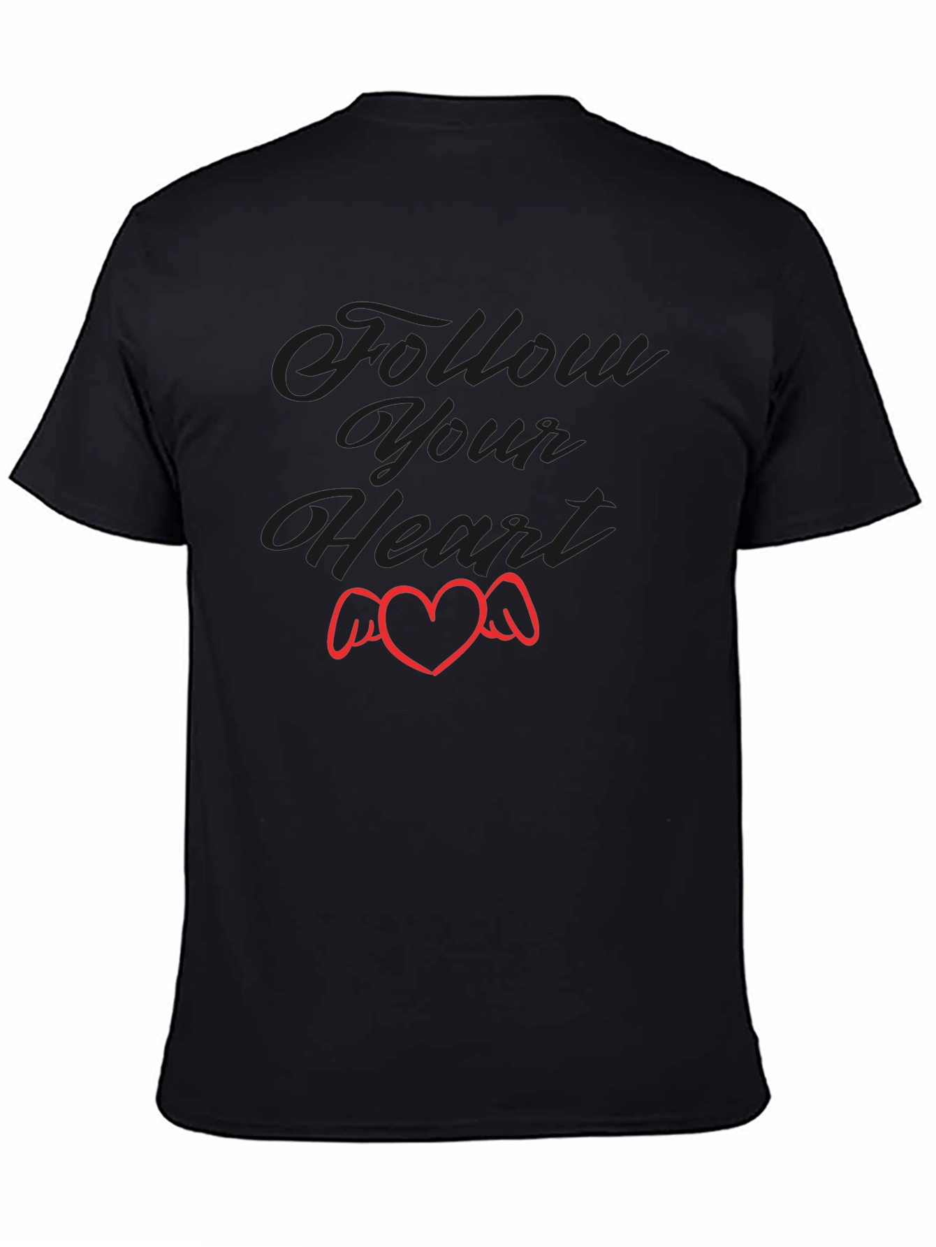 Follow Your Heart Graphic T-Shirt - Black