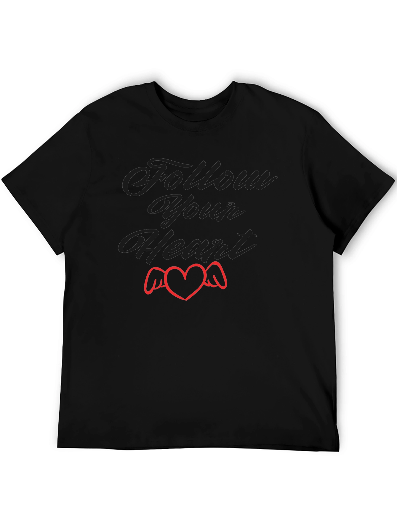 Follow Your Heart Graphic T-Shirt - Black