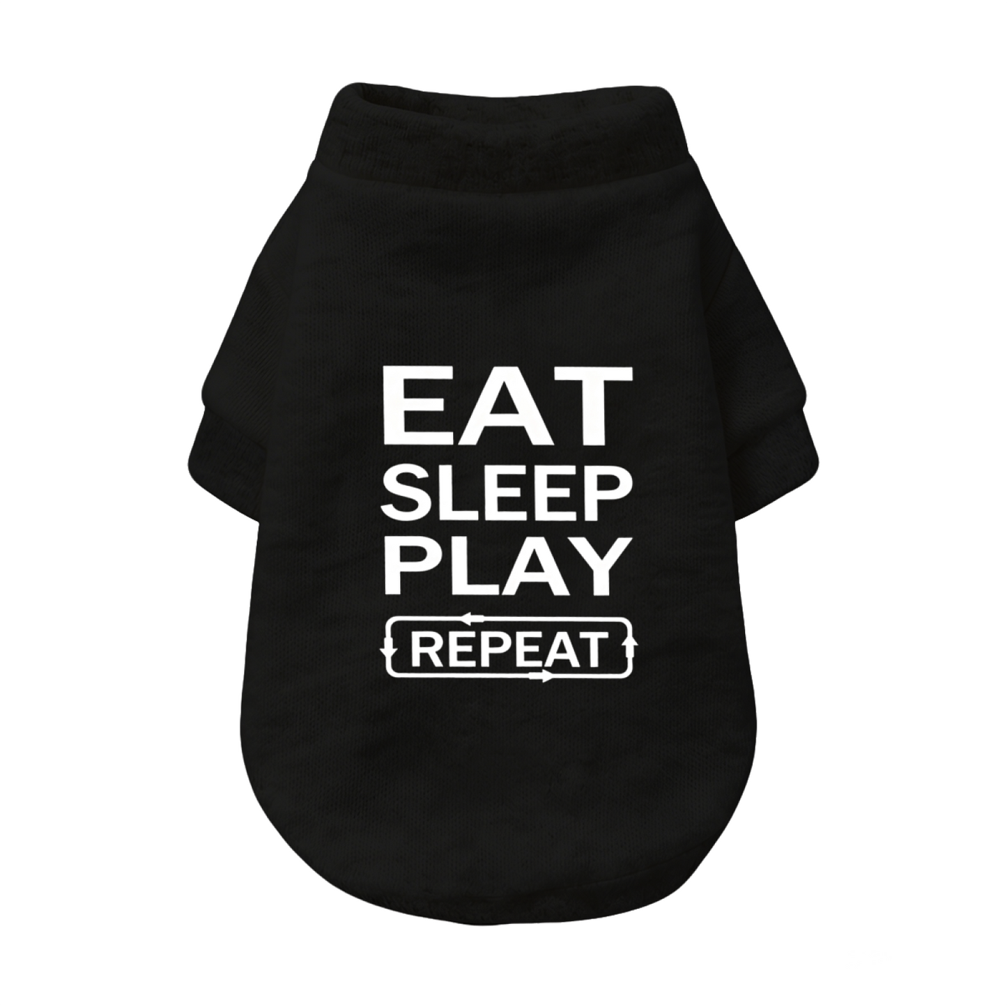 Eat Sleep Play Repeat Funny Slogan Pet Cardigan Sweater For Lazy Pups