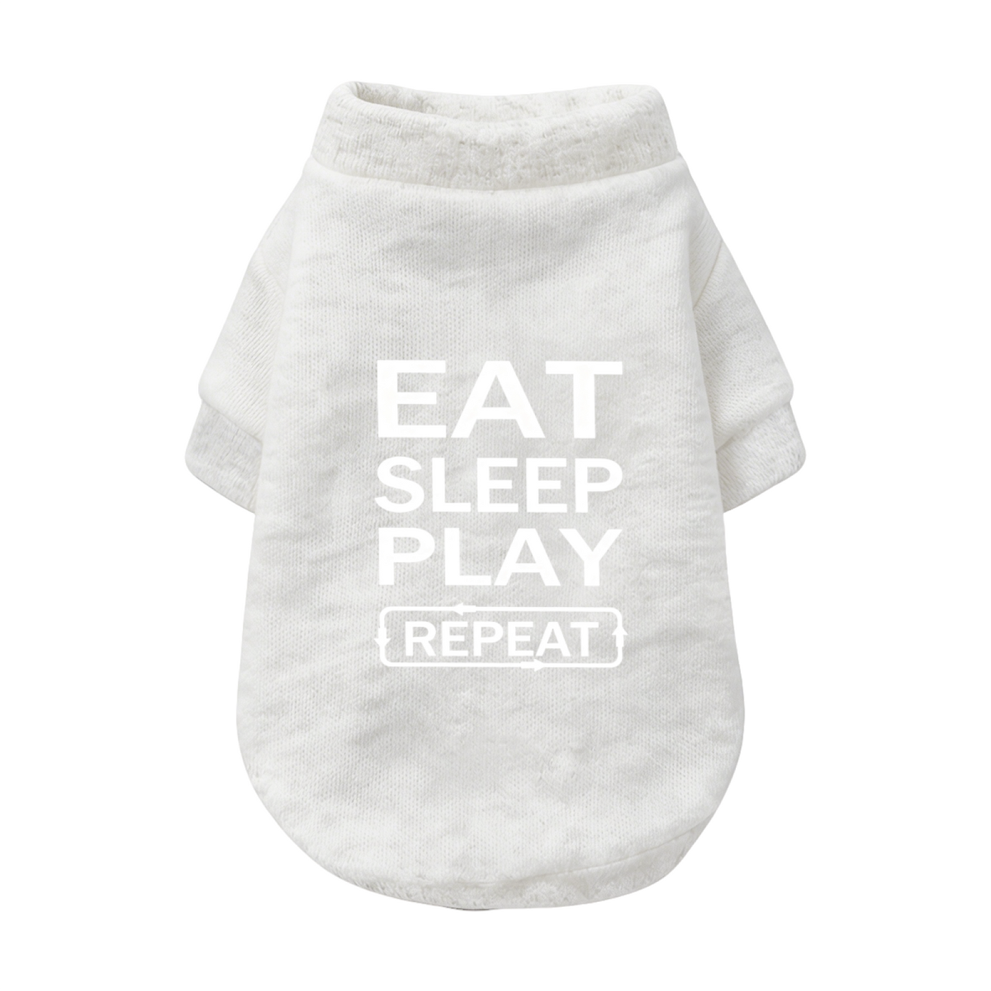 Eat Sleep Play Repeat Funny Slogan Pet Cardigan Sweater For Lazy Pups