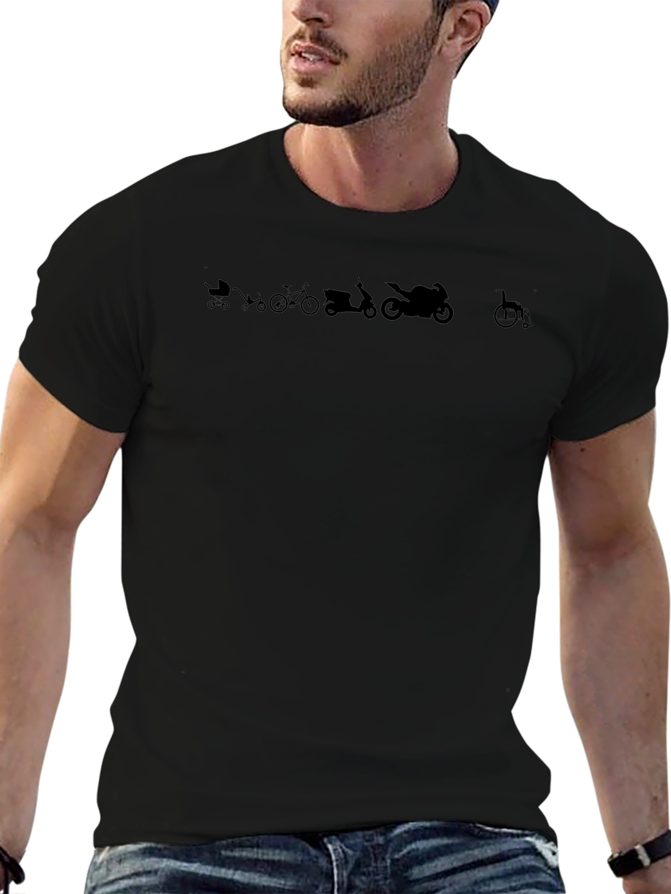Evolution of Wheels Black T-Shirt
