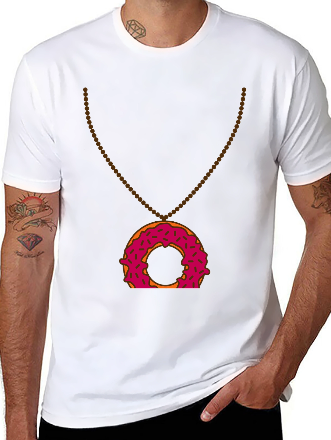 Donut Pendant T-Shirt - Sweet Treat Style