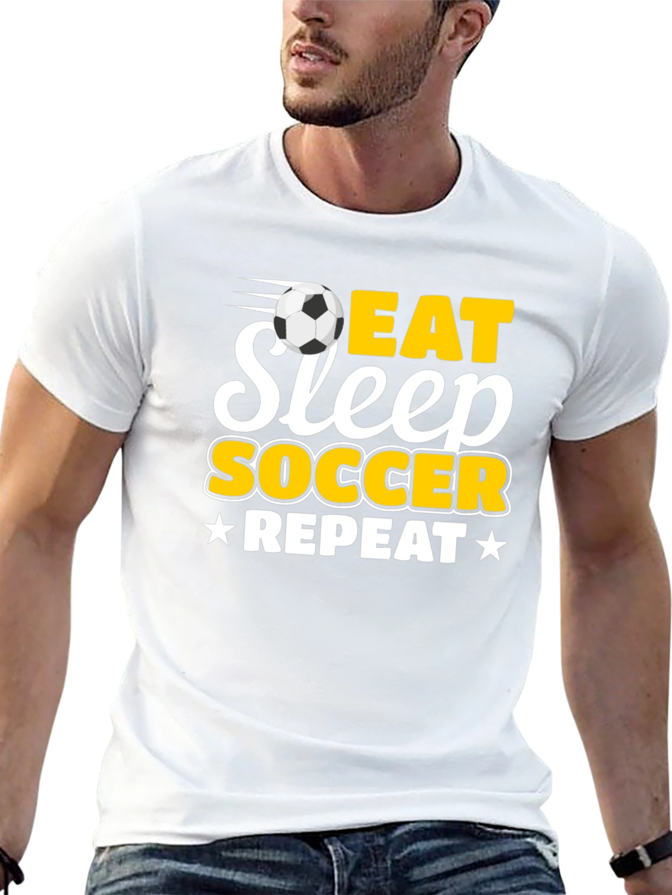 Eat Sleep Soccer Repeat Black T-Shirt