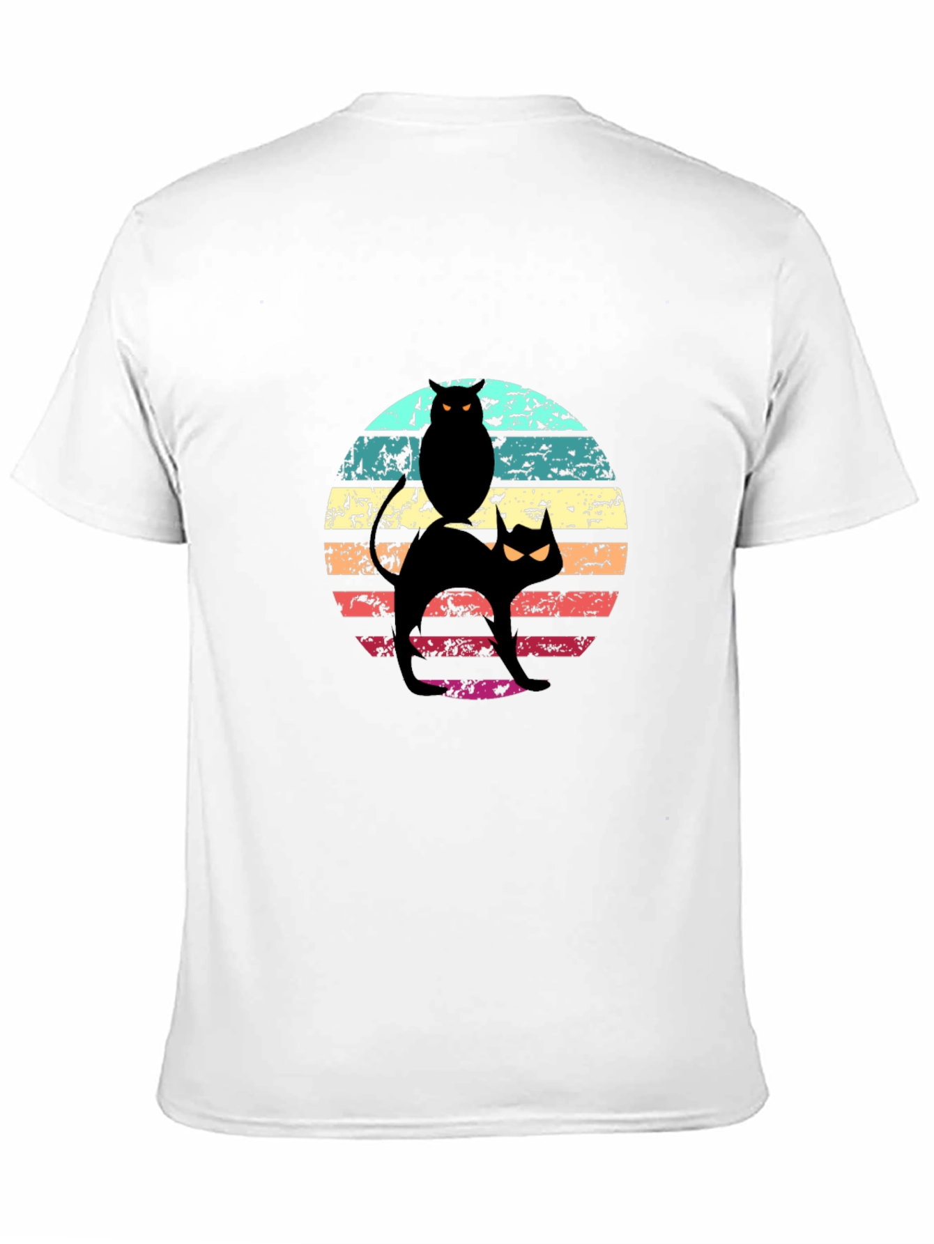 Retro Halloween Cat & Owl T-Shirt
