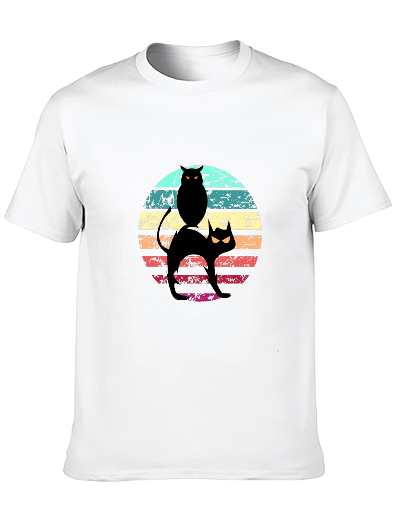 Retro Halloween Cat & Owl T-Shirt
