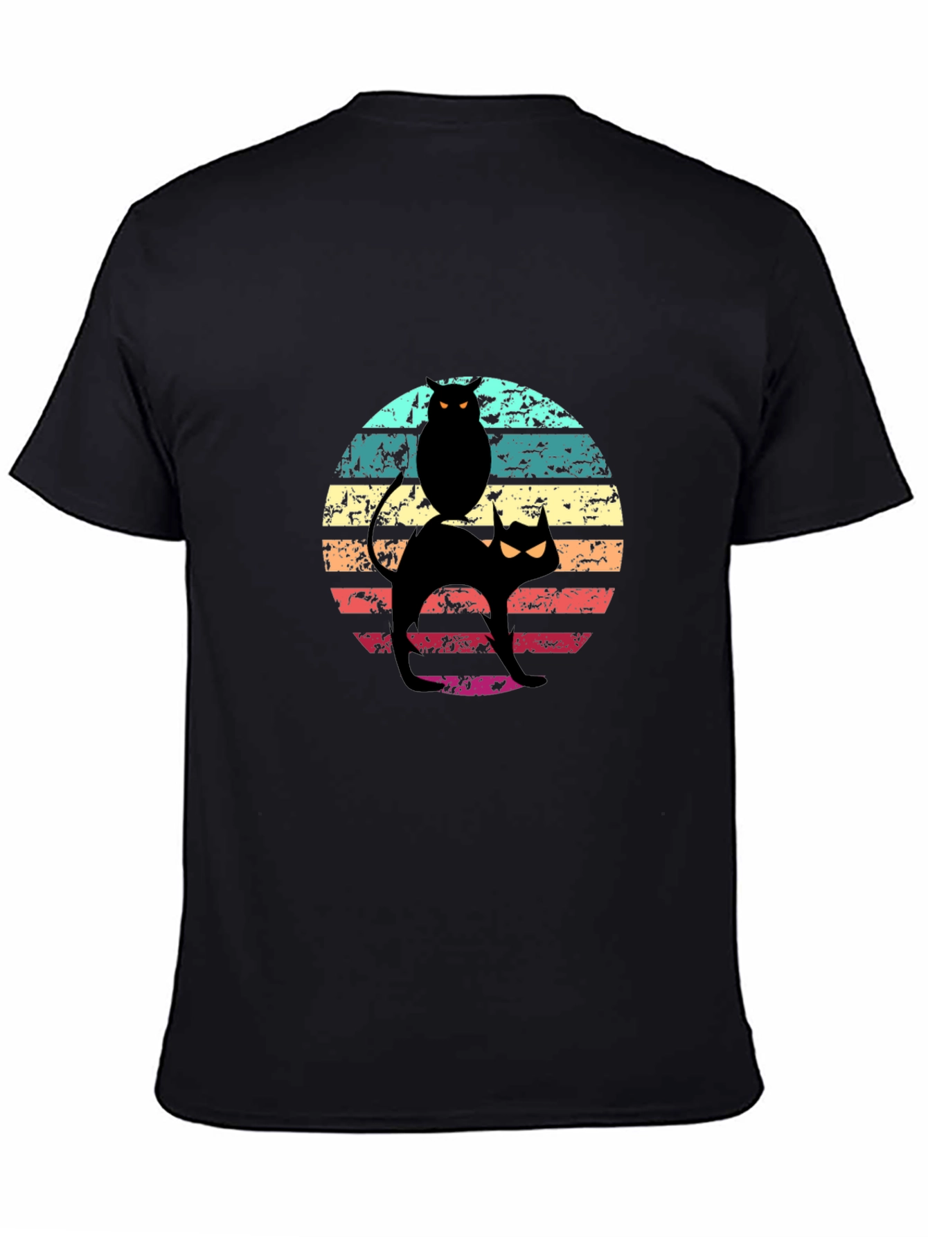 Retro Halloween Cat & Owl T-Shirt