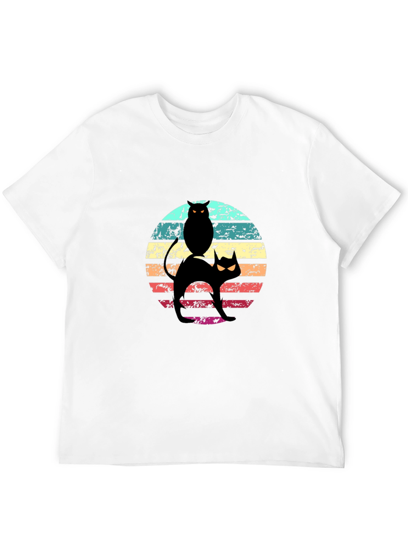 Retro Halloween Cat & Owl T-Shirt