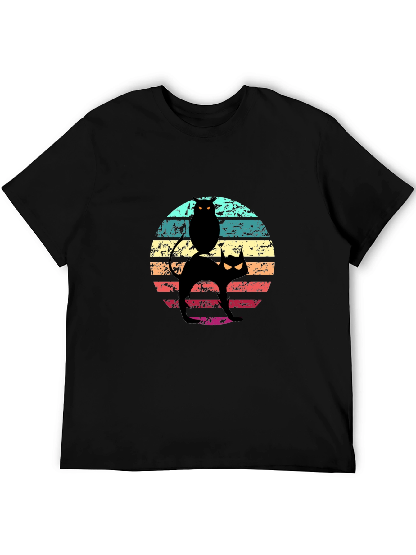Retro Halloween Cat & Owl T-Shirt