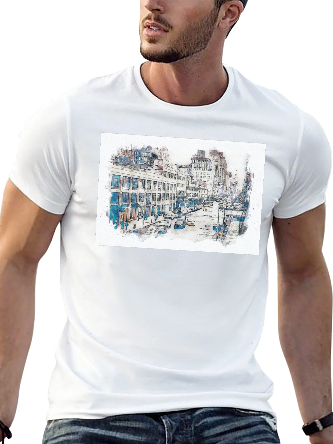 Urban Sketch Graphic Tee - Mens Black T-Shirt