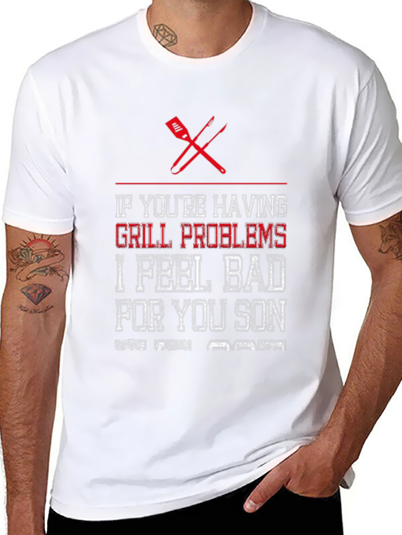 Grill Problems T-Shirt: Funny BBQ Grill Master Tee