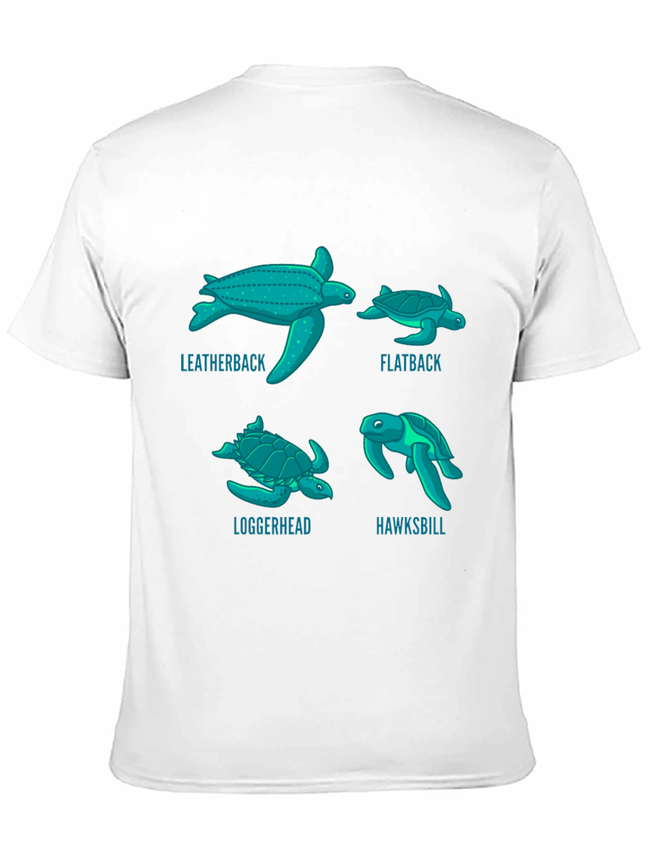 Turtle Species T-Shirt: Leatherback Flatback Loggerhead Hawksbill