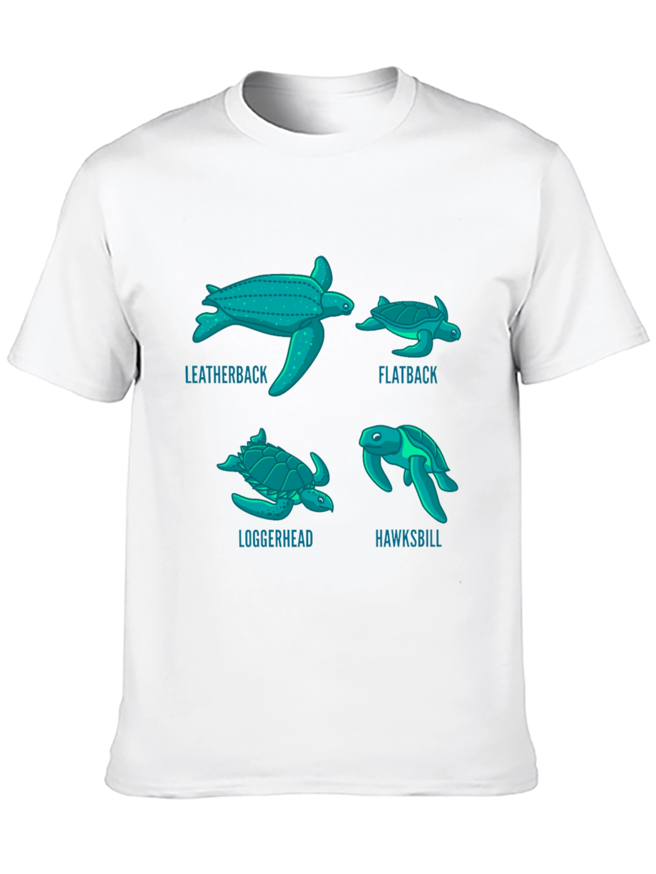 Turtle Species T-Shirt: Leatherback Flatback Loggerhead Hawksbill