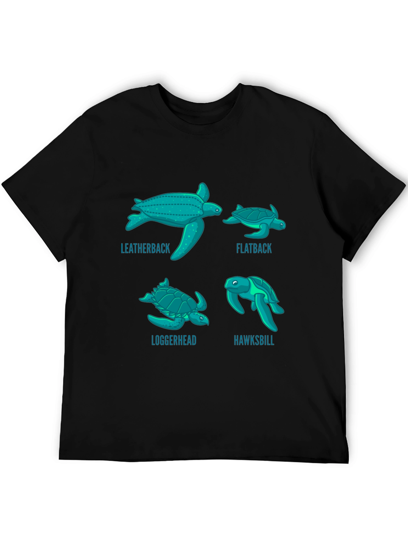 Turtle Species T-Shirt: Leatherback Flatback Loggerhead Hawksbill