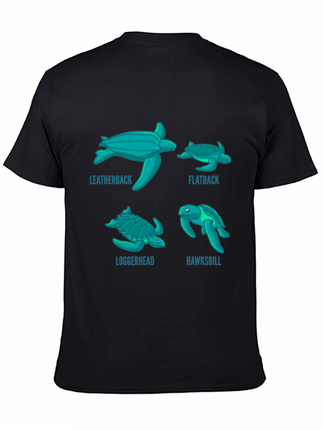 Turtle Species T-Shirt: Leatherback Flatback Loggerhead Hawksbill