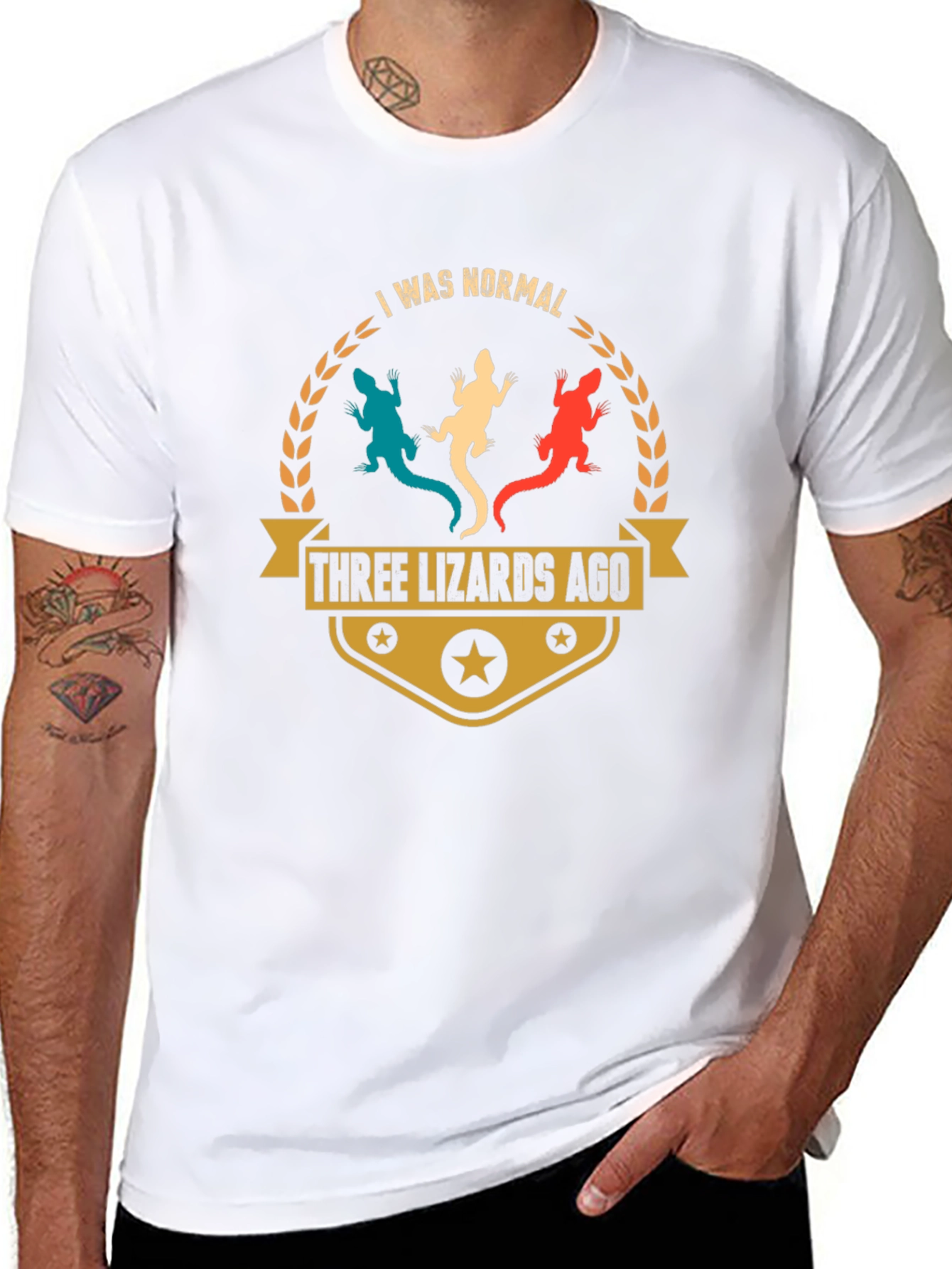 Three Lizards Ago T-Shirt Funny Reptile Pet Lover Tee