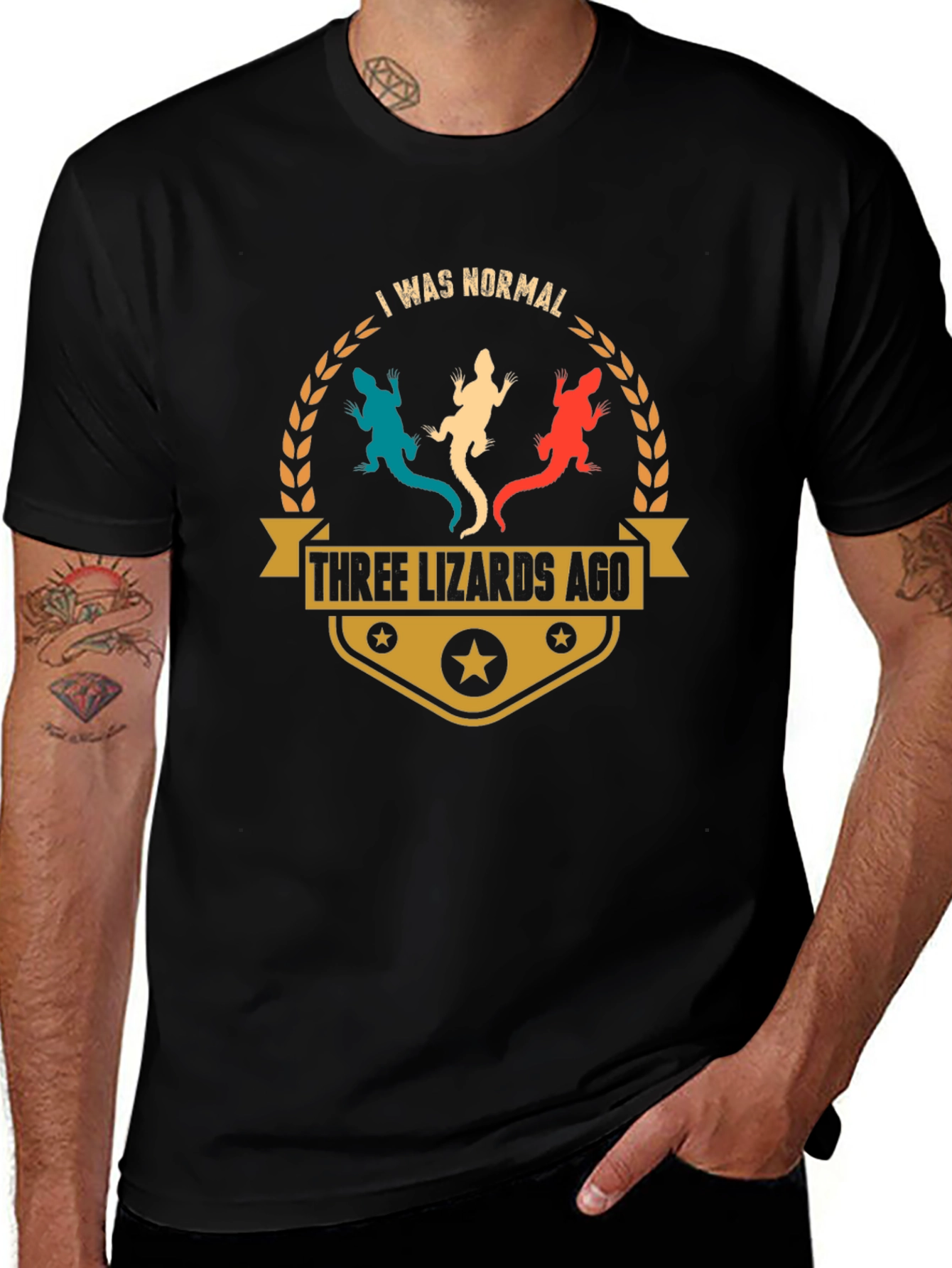 Three Lizards Ago T-Shirt Funny Reptile Pet Lover Tee