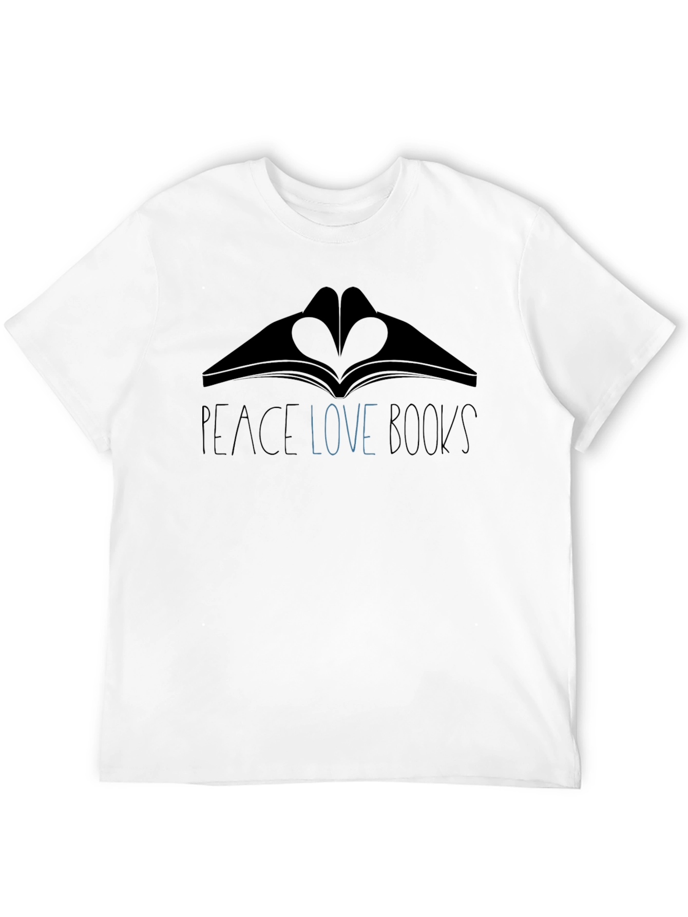 Peace Love Books Black Graphic T-Shirt