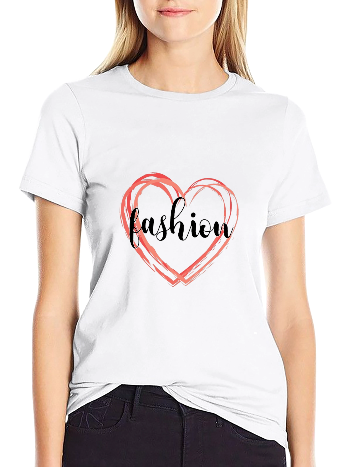 Fashion Heart Graphic T-Shirt