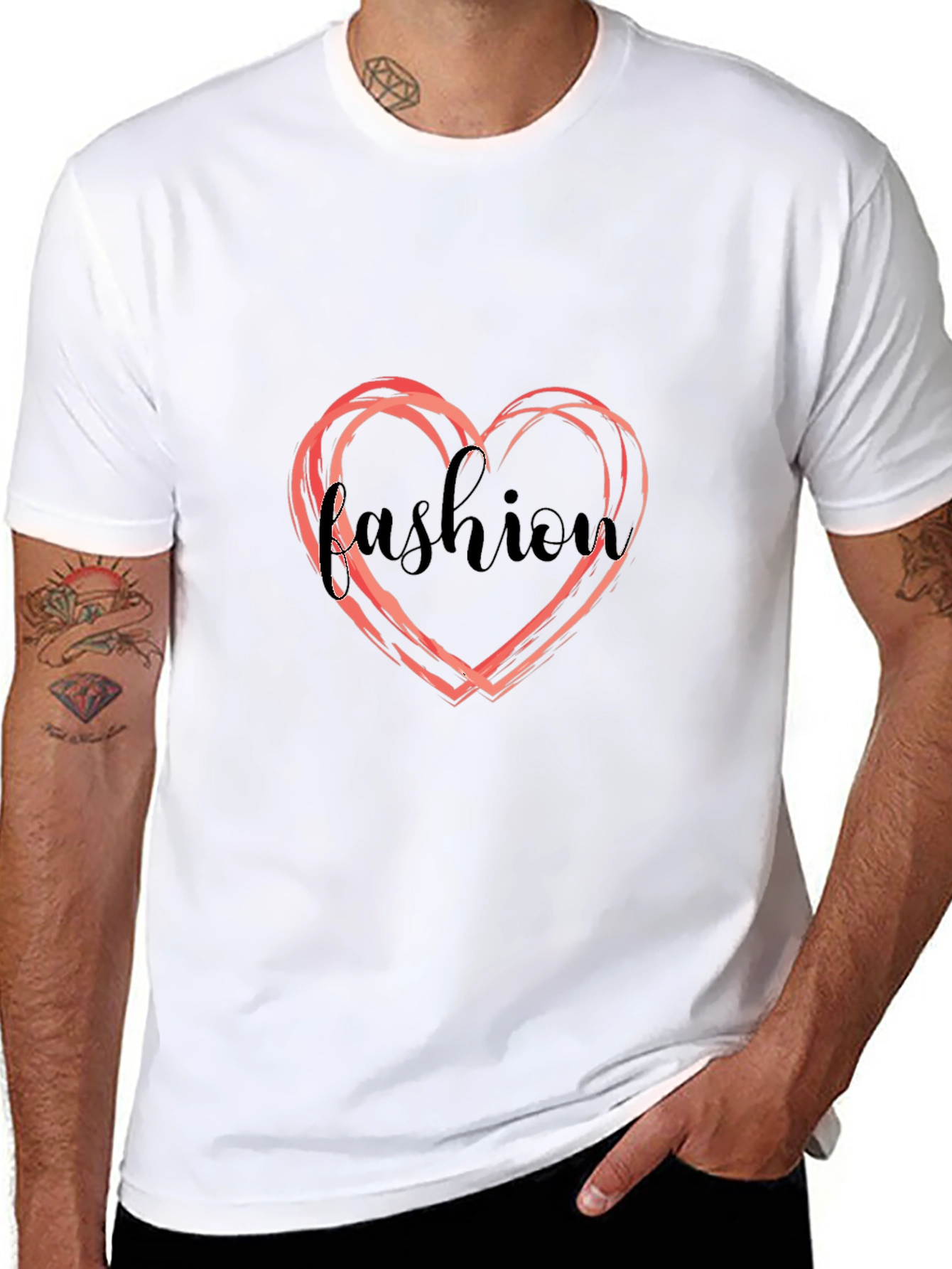 Fashion Heart Graphic T-Shirt