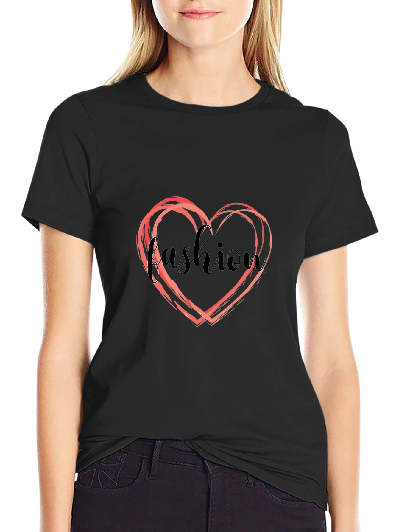 Fashion Heart Graphic T-Shirt