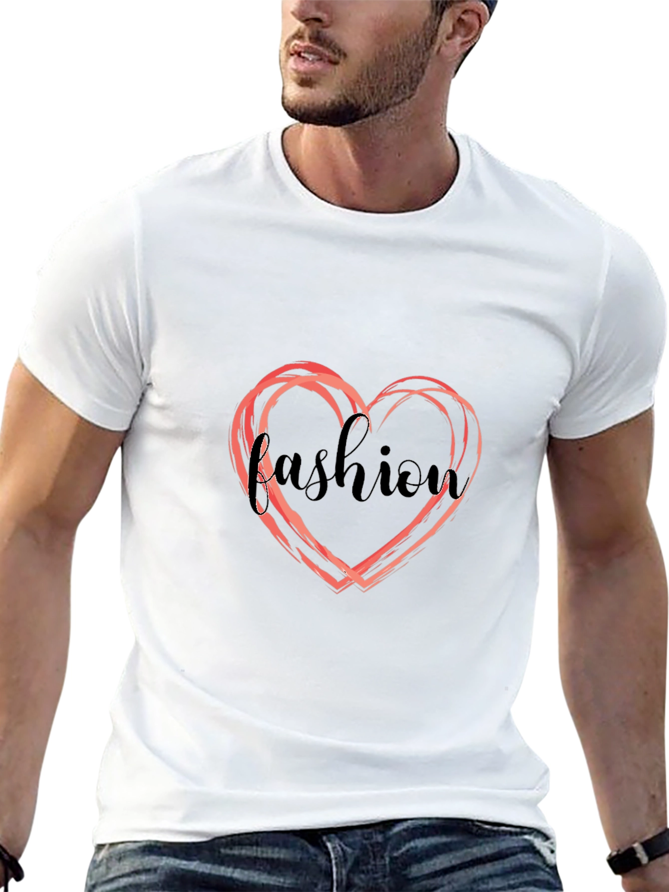 Fashion Heart Graphic T-Shirt