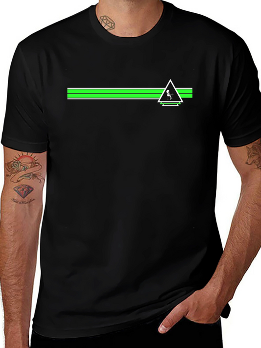 Geometric Line Graphic Tee - Casual Cool T-Shirt