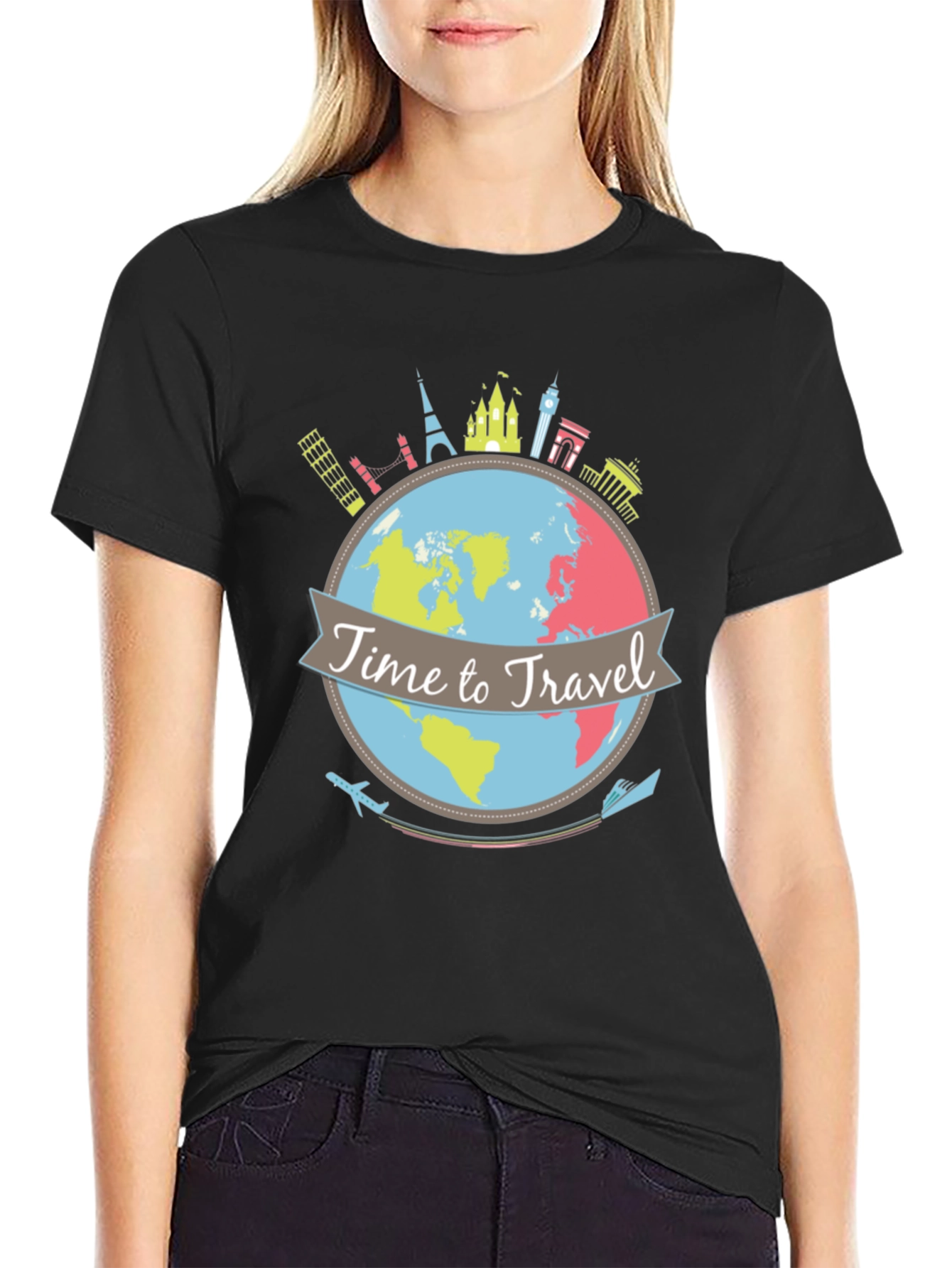 Time to Travel Graphic Tee - Black