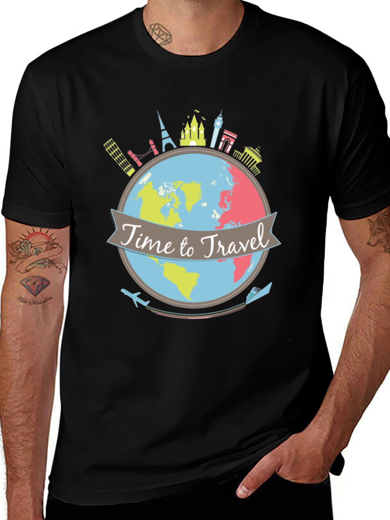 Time to Travel Graphic Tee - Black