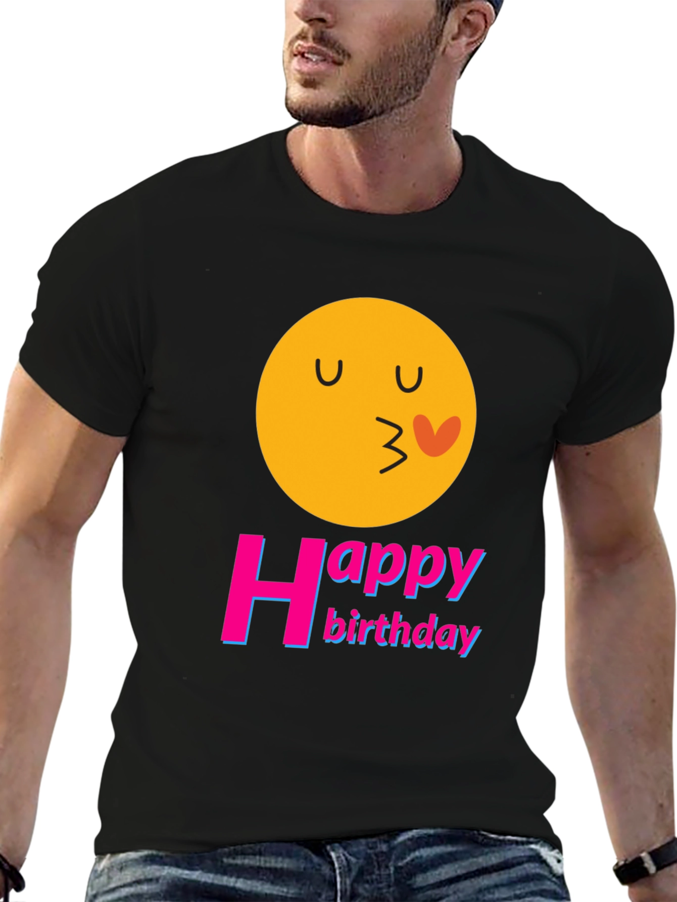 Happy Birthday Emoji Graphic T-Shirt