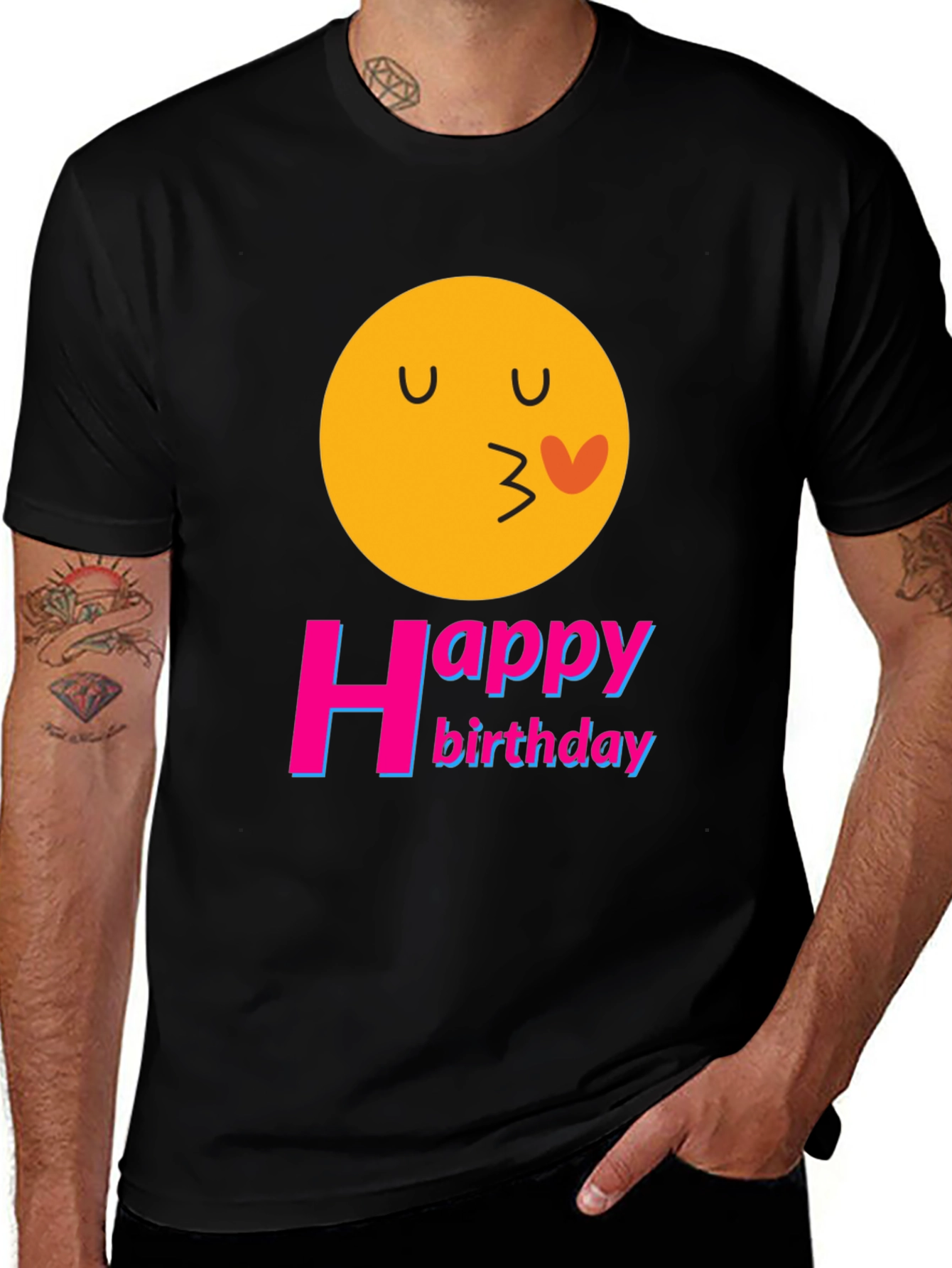 Happy Birthday Emoji Graphic T-Shirt