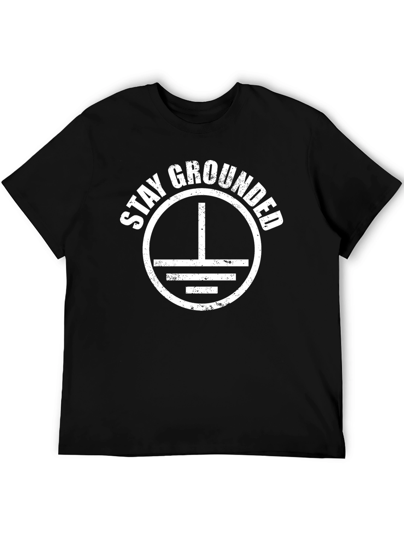 Stay Grounded Graphic Print Black T-Shirt