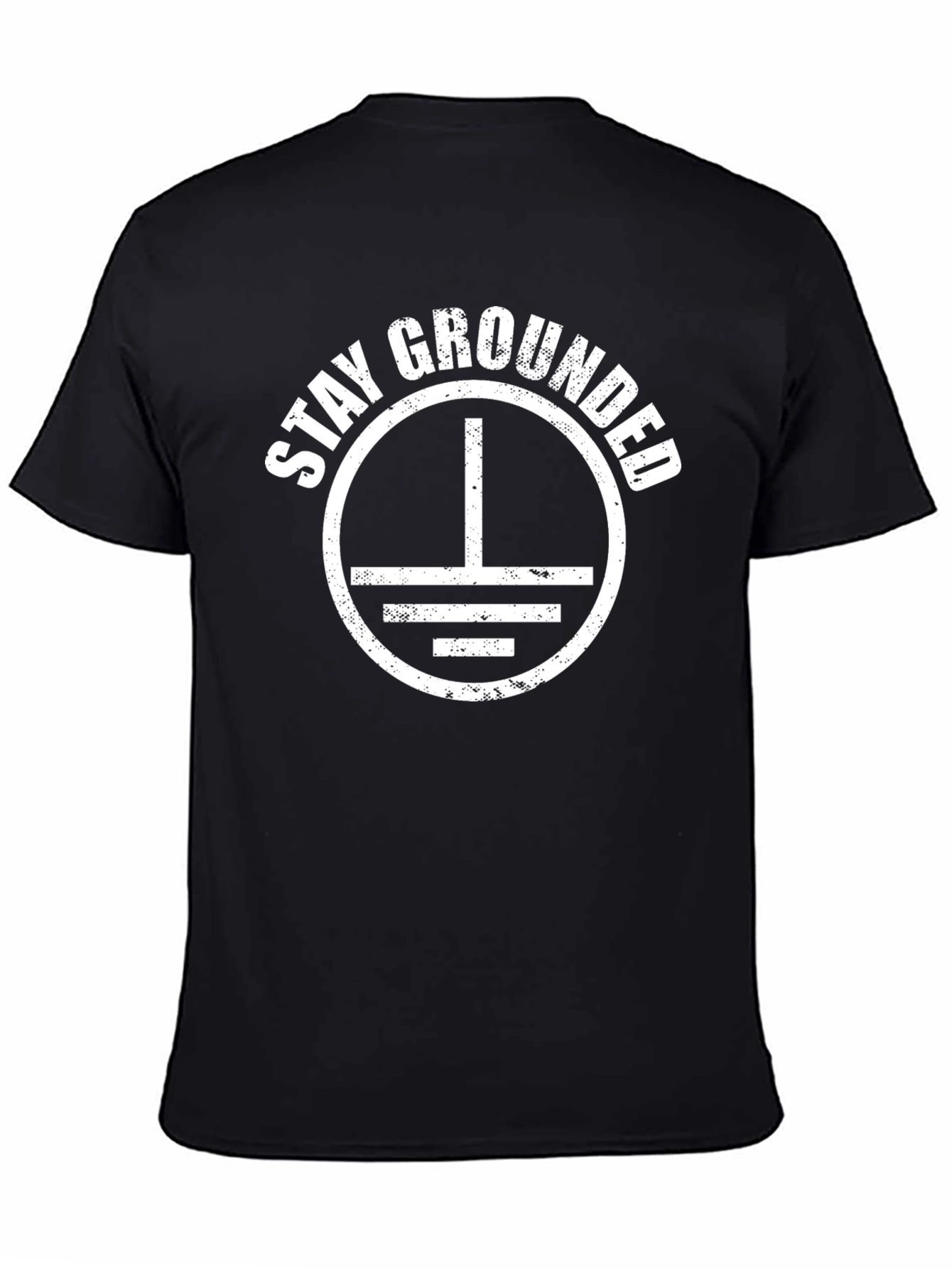 Stay Grounded Graphic Print Black T-Shirt