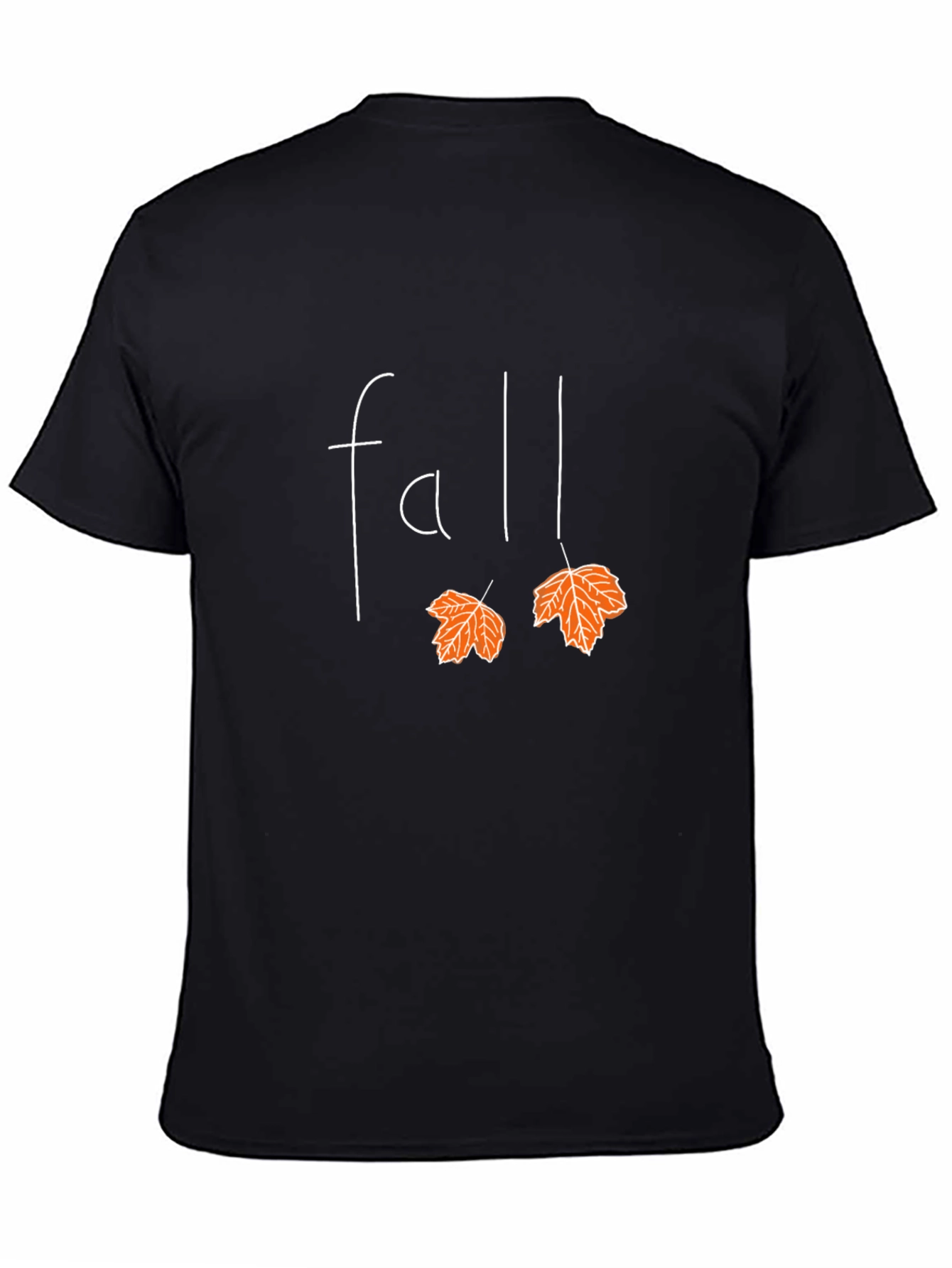 Fall Leaves Graphic Tee - Black Cotton T-Shirt
