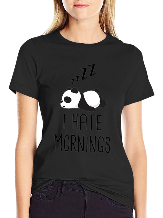 I Hate Mornings Panda T-Shirt - Sleepy Bear Tee