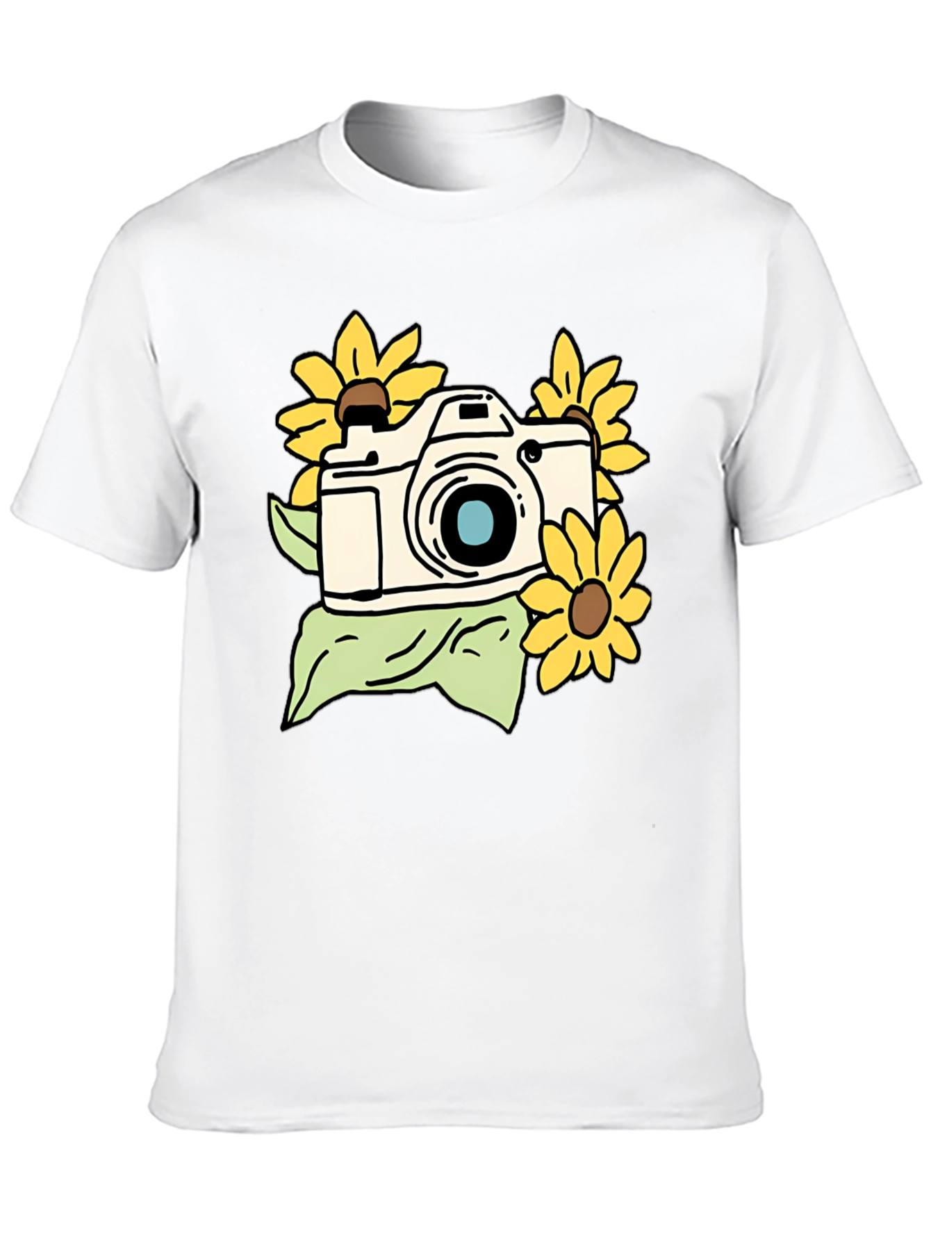 Camera and Sunflower Graphic Tee