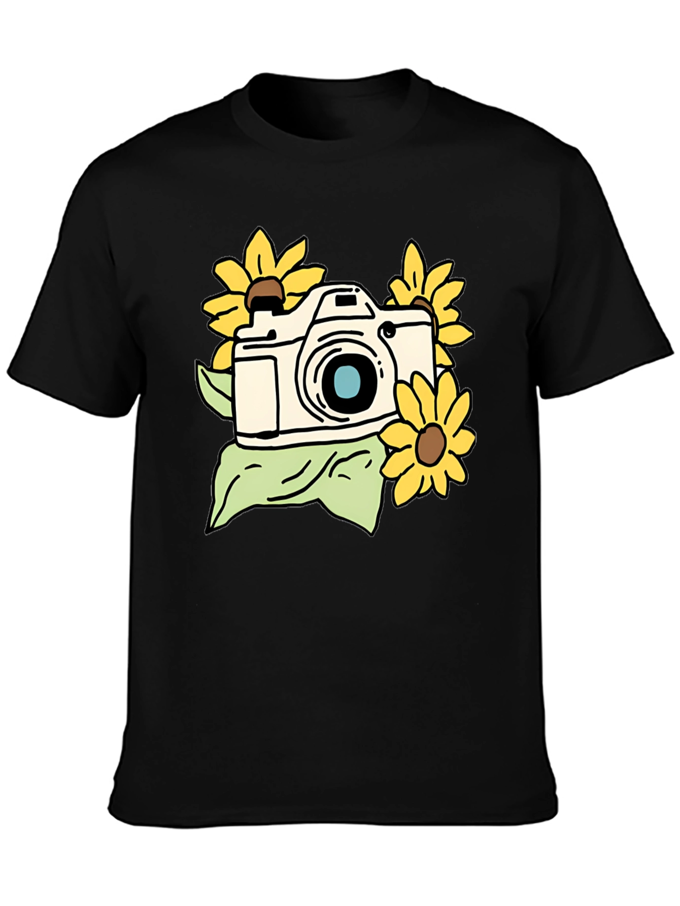 Camera and Sunflower Graphic Tee