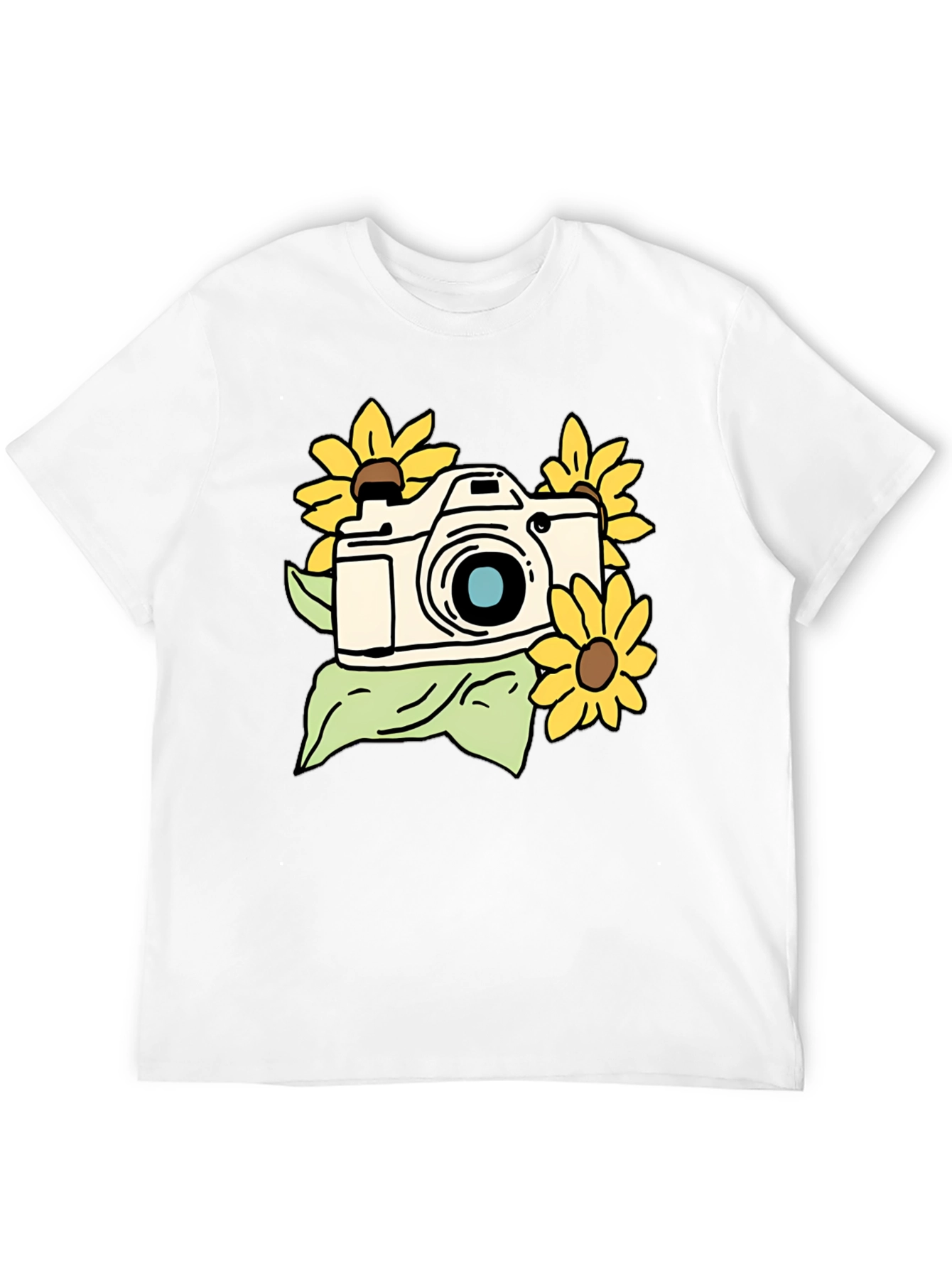 Camera and Sunflower Graphic Tee
