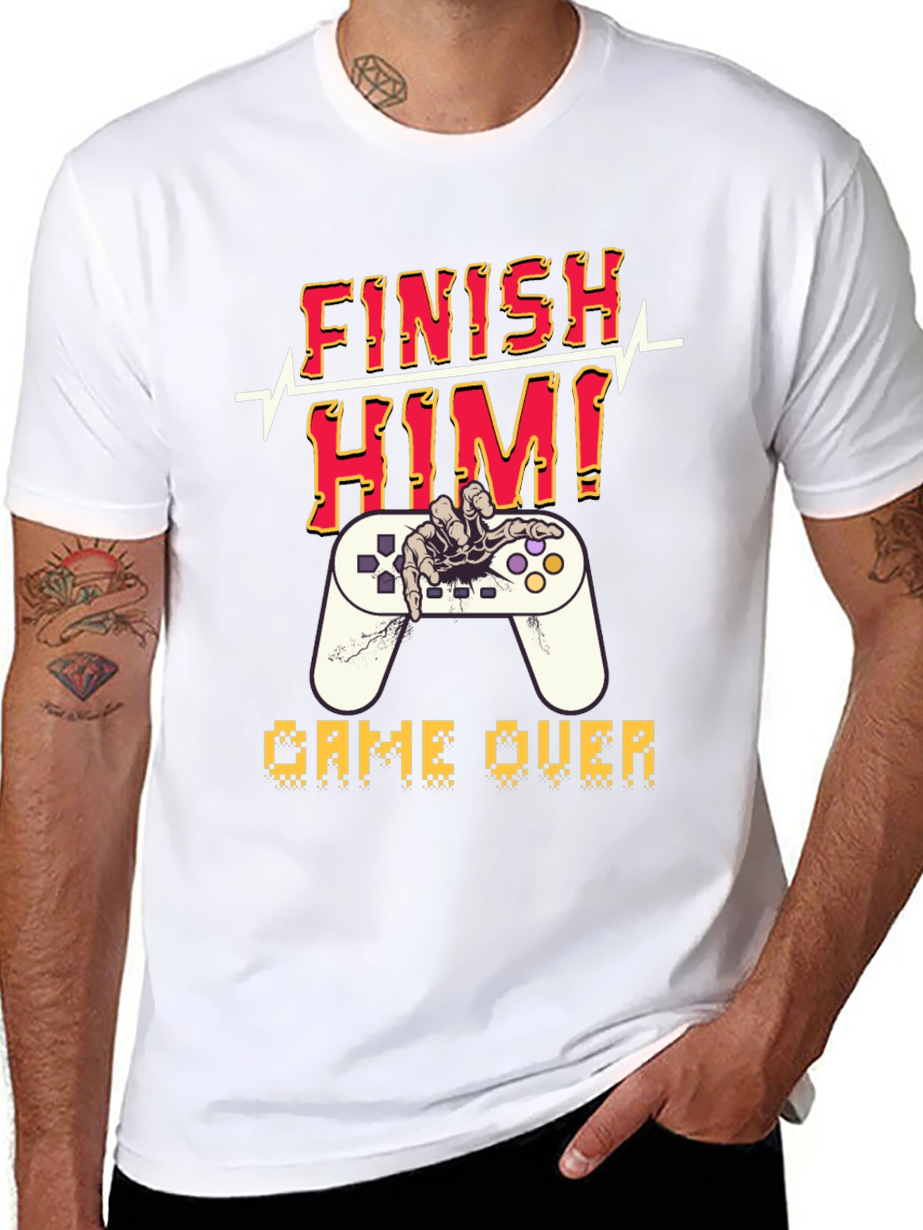 Finish Him! Game Over Graphic T-Shirt
