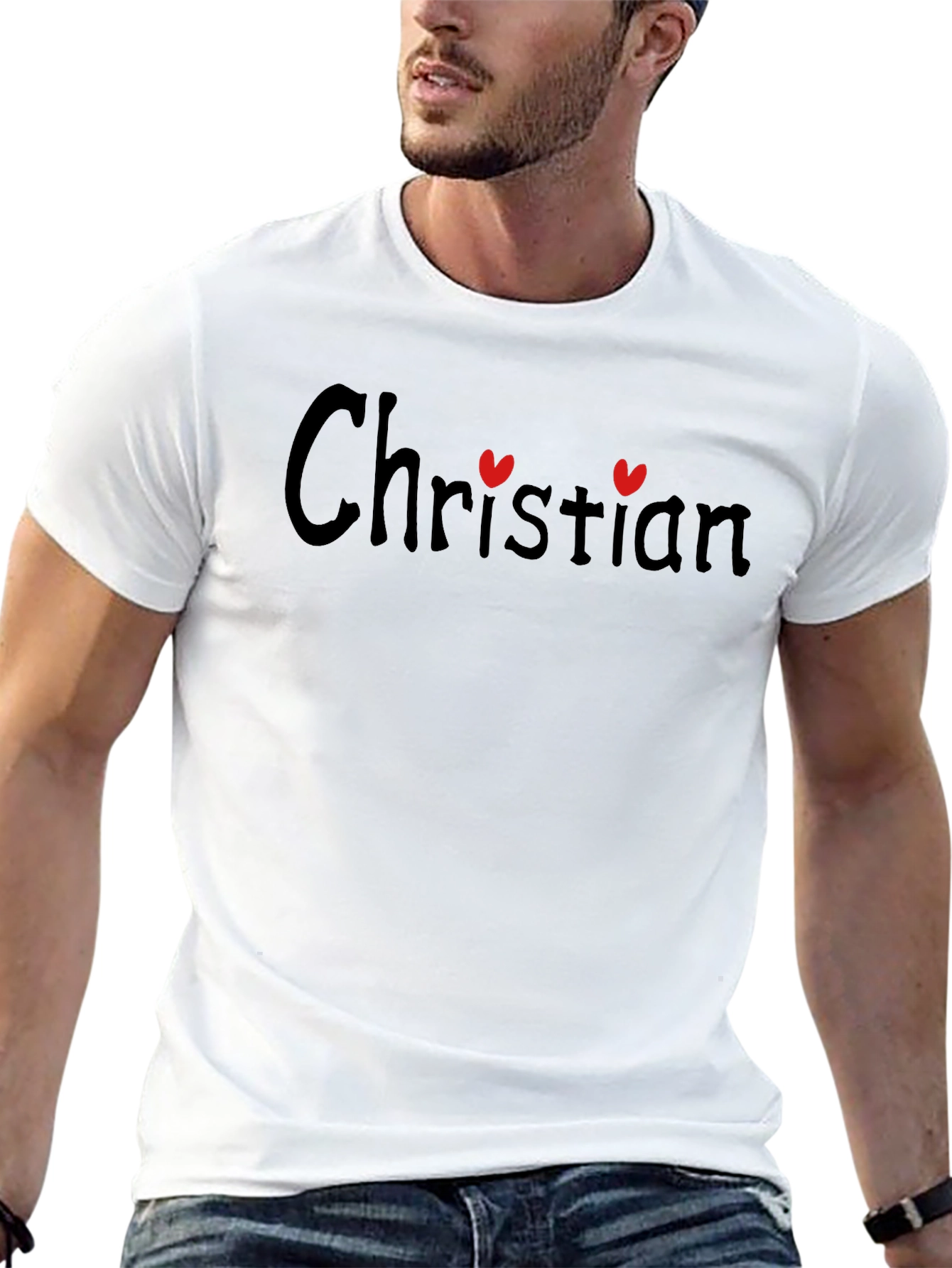 Christian Love Heart Graphic Tee - Black