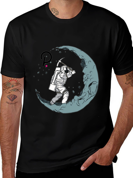 Astronaut Moon Mining Black T-Shirt