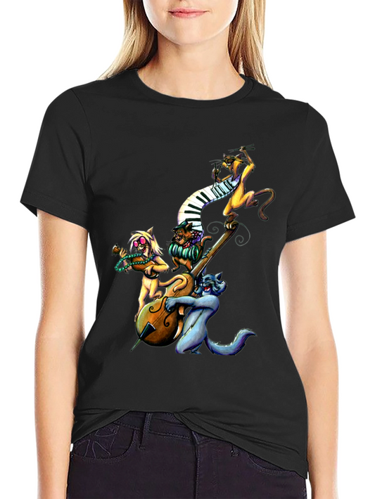 Cool Cats Jazz Band Black T-Shirt