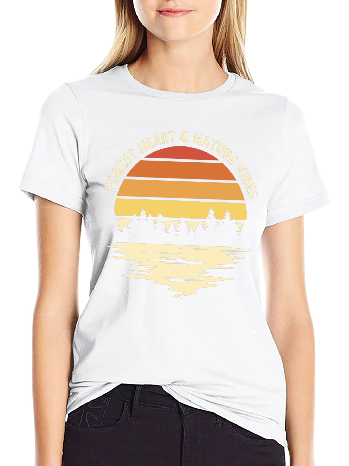 Forest Heart & Nature Vibes Black T-Shirt