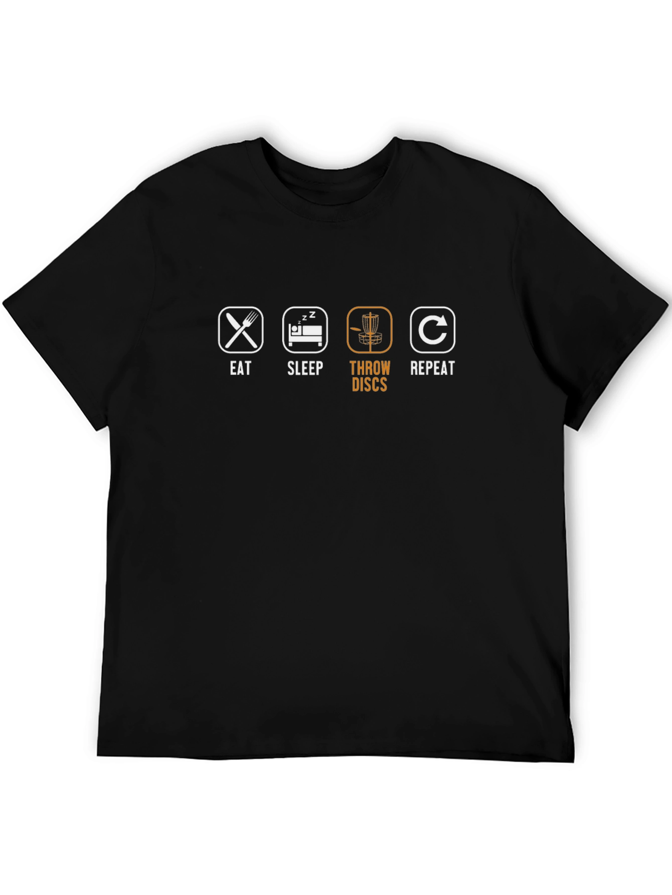 Eat Sleep Throw Discs Repeat Black T-Shirt