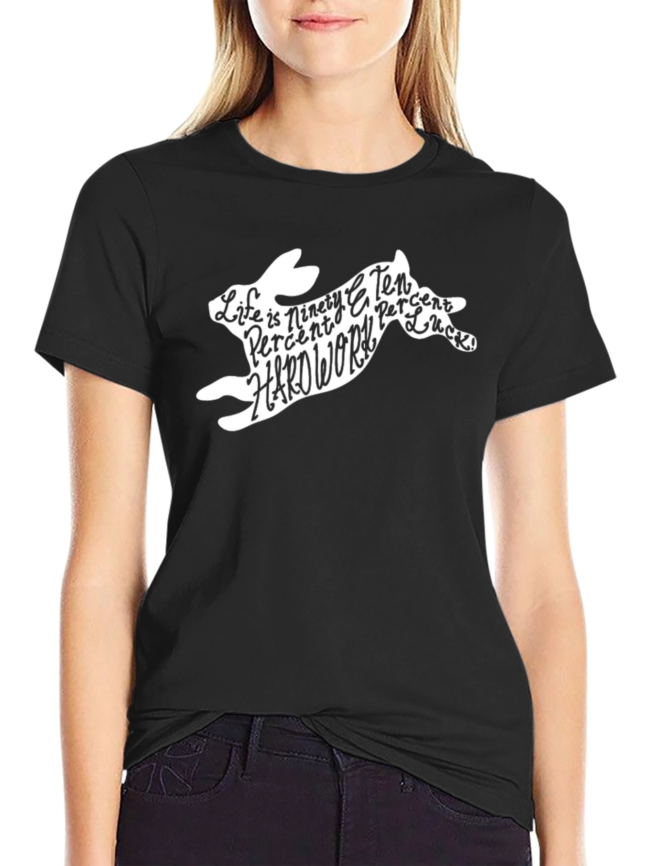 Hard Work Rabbit Graphic T-Shirt
