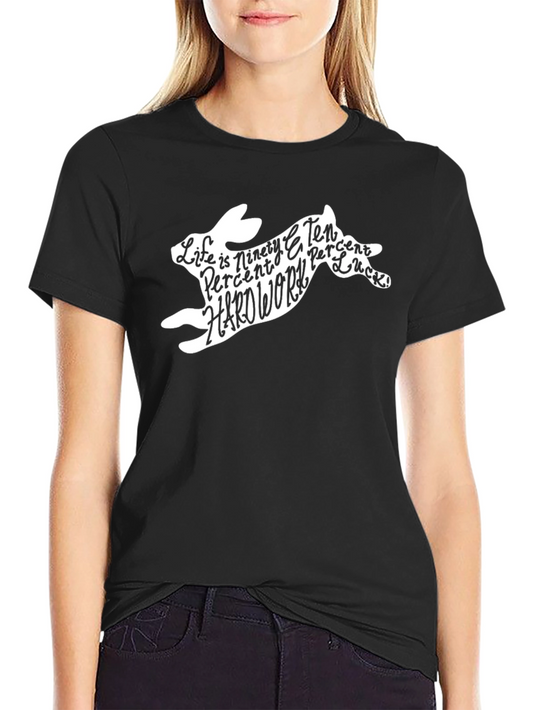Hard Work Rabbit Graphic T-Shirt