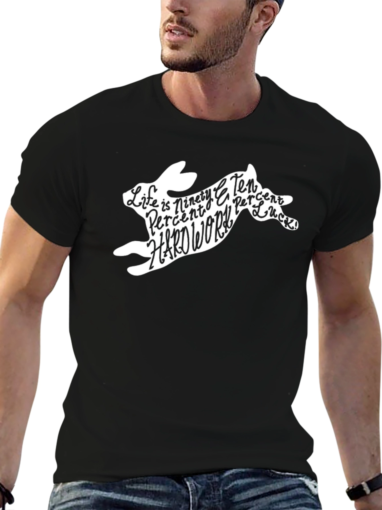 Hard Work Rabbit Graphic T-Shirt