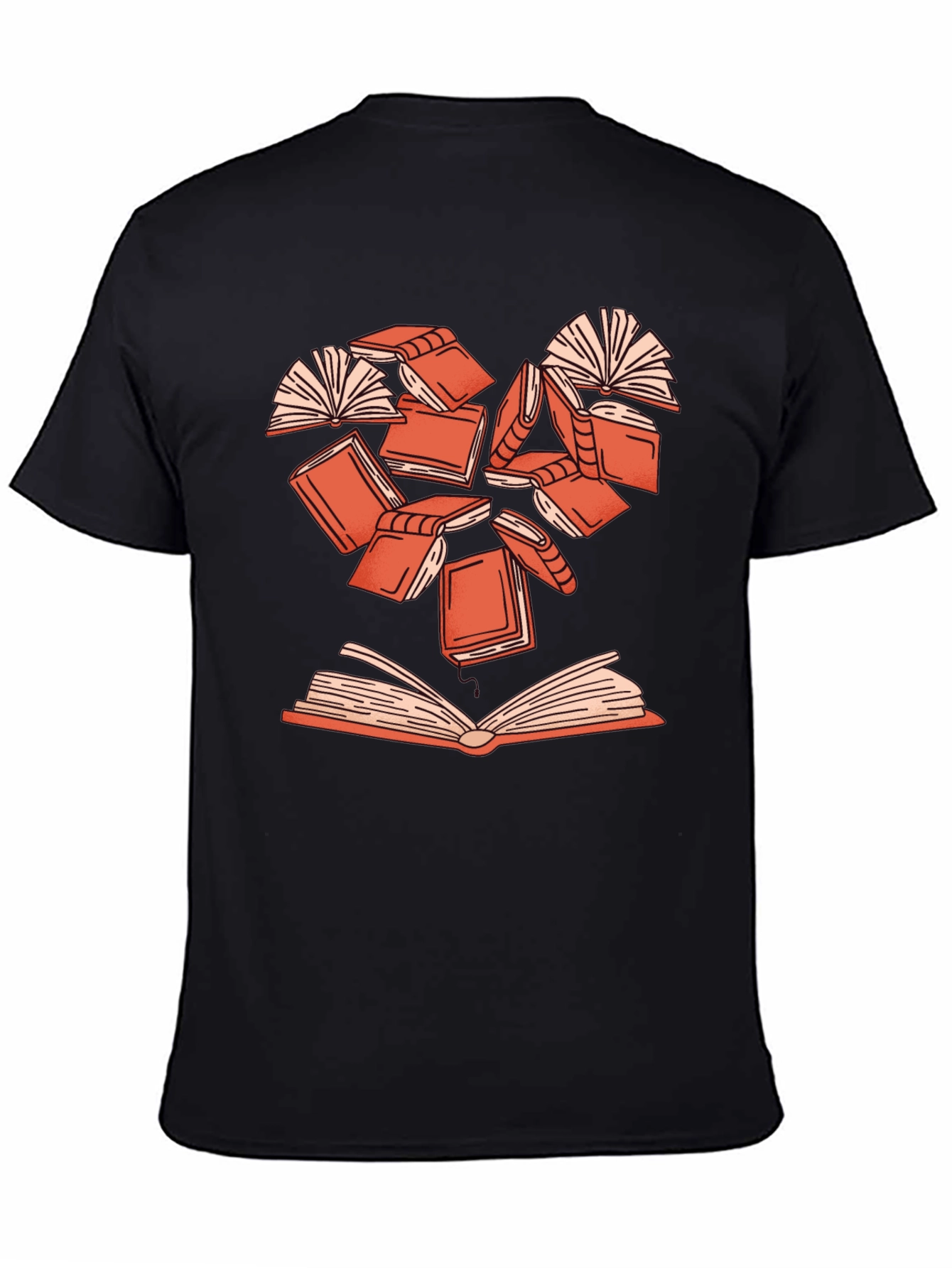 Book Lover Heart T-Shirt - Black