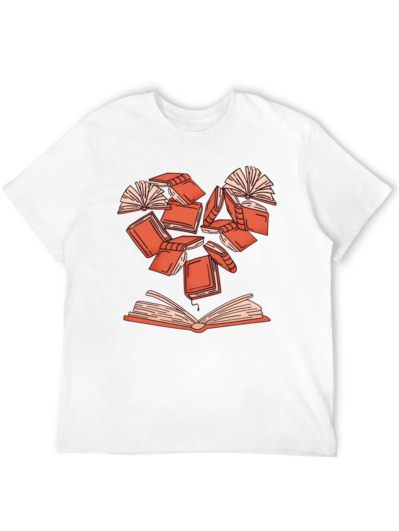 Book Lover Heart T-Shirt - Black