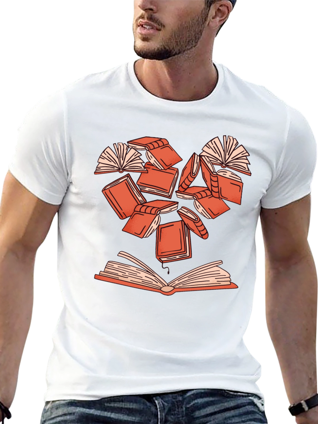Book Lover Heart T-Shirt - Black